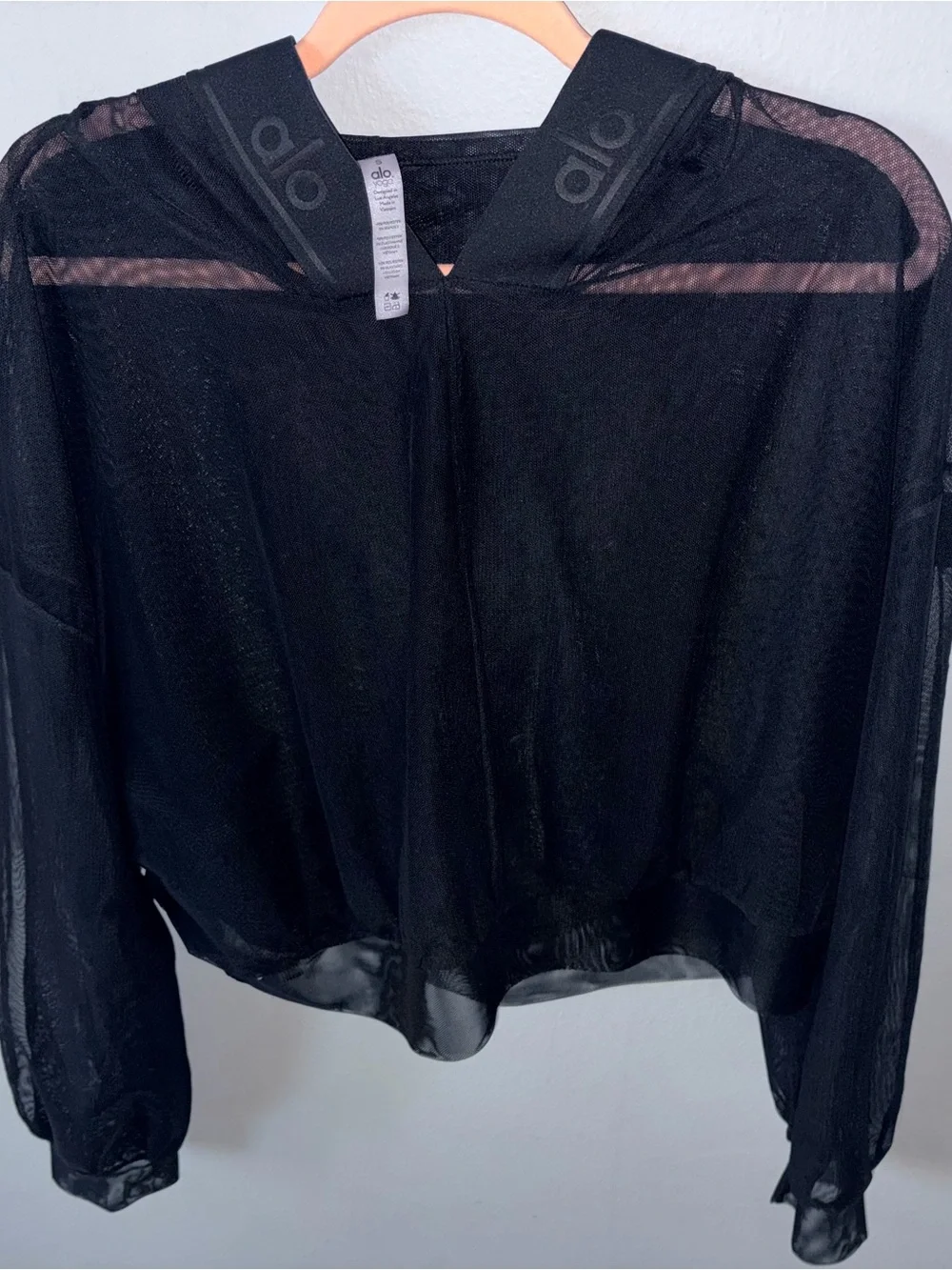 Alo Yoga Studio Mesh Hoodie Black